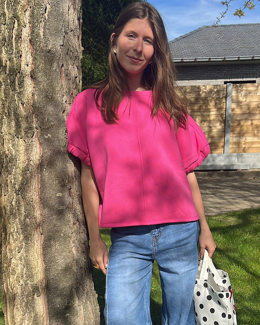 Balloon Sleeve Sweater – Fuchsia
