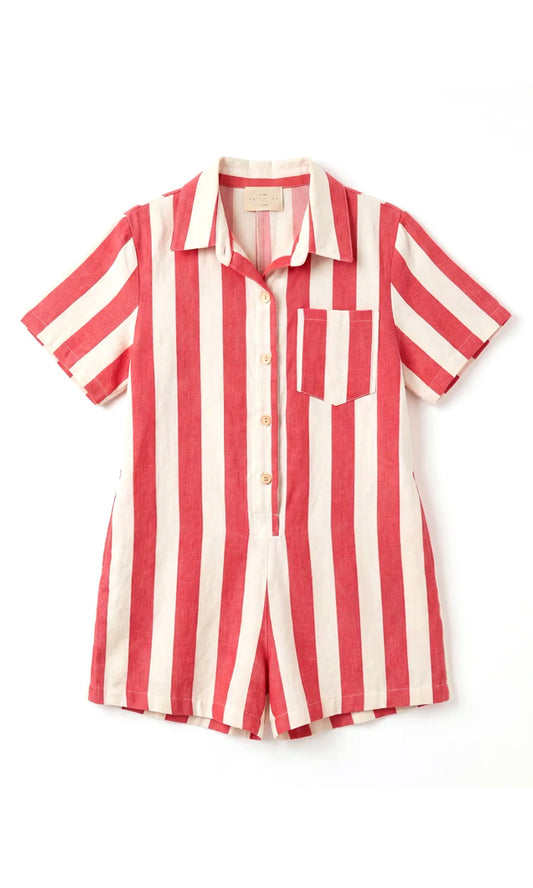 Katoenen gestreepte playsuit