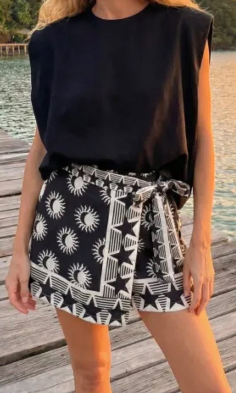 Katoenen printed skort