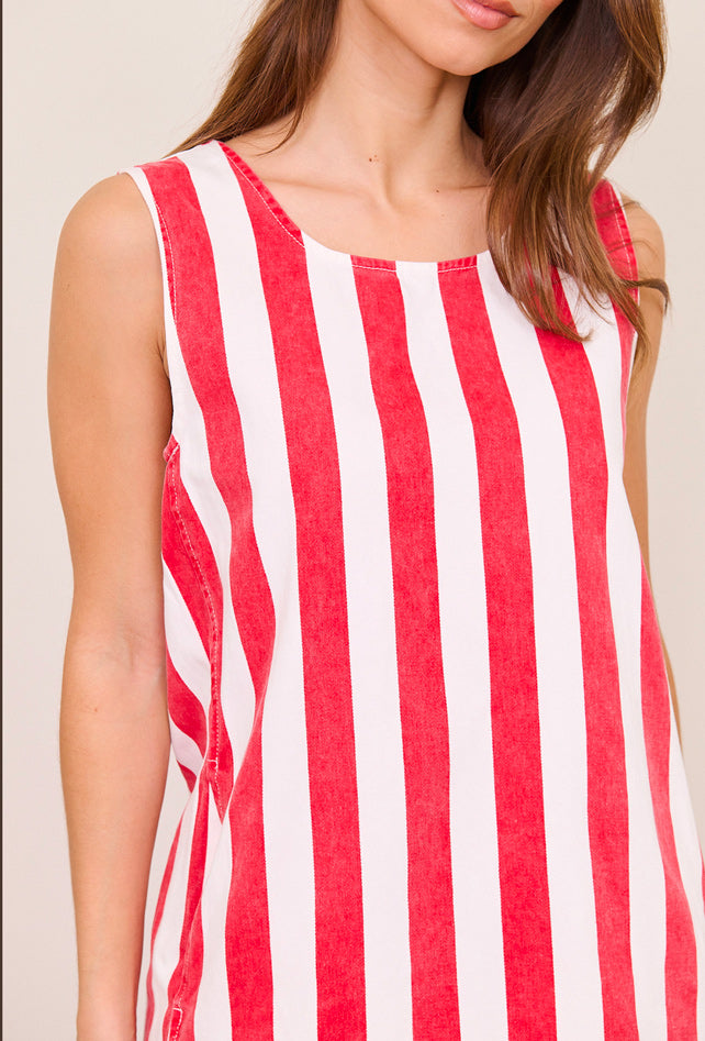 Dress streep rood