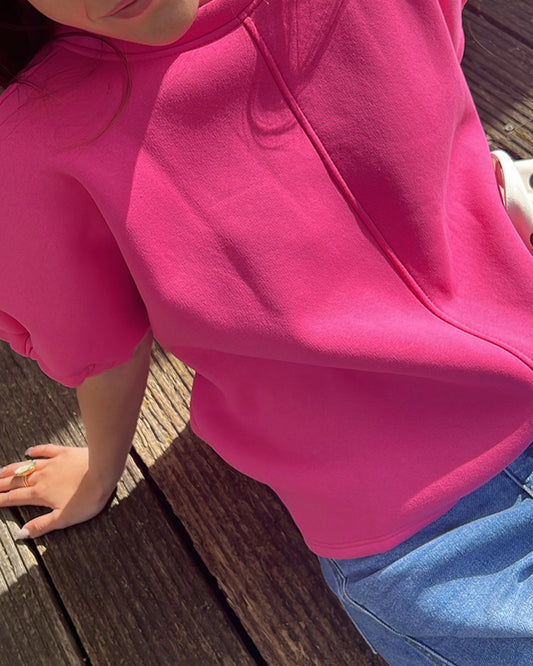 Balloon Sleeve Sweater – Fuchsia