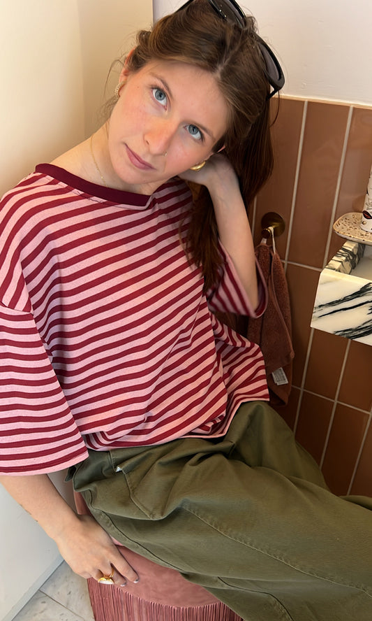 T-shirt oversized streep